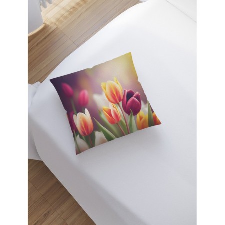 Pillowess decorative "Field of tulips", on a zipper, size 45x45 cm-1