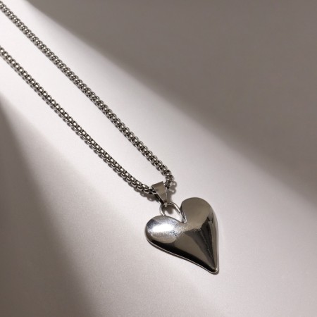 Pendant "Heart" elongated, color silver, 70 cm-1