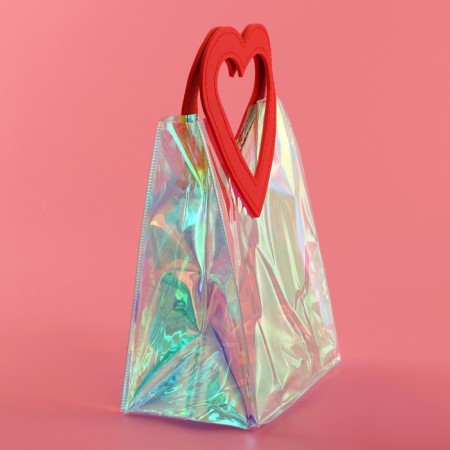 Gift package from PVC, red, irredist, 20 x 18 x 10 cm-2