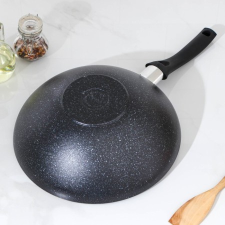 Pan-wok, d = 28, anti-stick coating, dark marble color-2
