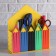 Kashpo wooden 18 × 7 × 20.4 cm envelope "Pencils", yellow