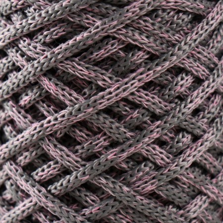 Knitting cord 35% cotton, 65% polypropylene 3 mm 85m/160 ± 10 g (pink/graphite)-2