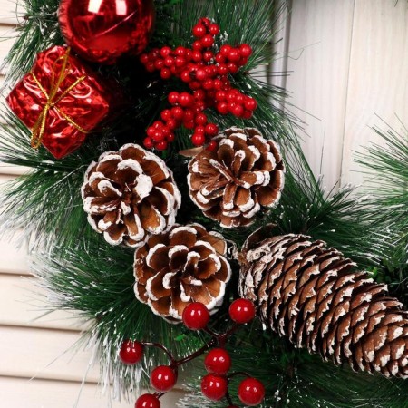 New Year's Wreath D-40 cm "Winter cones with gifts"-1
