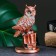 Figure "Filin on the pedestal" oxidized copper, 7.5x13x7.5cm