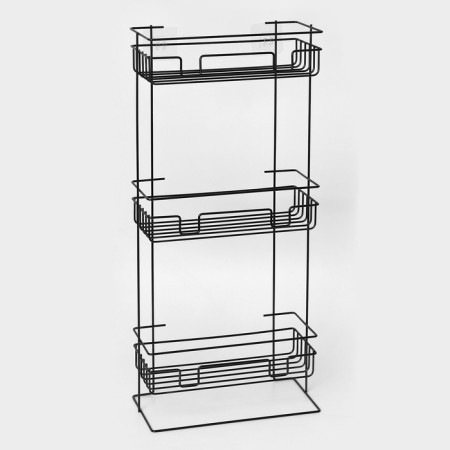 Rectangular shelf 3-long, 12.5 × 66 × 29.5 cm, black color-1