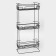 Rectangular shelf 3-long, 12.5 × 66 × 29.5 cm, black color