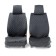 Frame caps for the front seats Car Performance, 2 pcs, alcantara, rhombus, black and blue