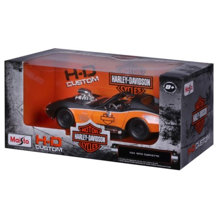 MASTO DIE-CAST Harley-Davidson 1970 Corvette, 1:24, Black-Orange color-9