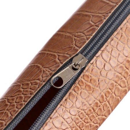 Penal-tubus for brushes, soft, 255 x 65 mm, 7k27, leatherette, reptile print, brown-3