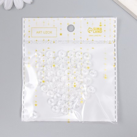 Beads Plastic "Ball with faces" transparent set 10 grams 0.7x0.7x0.5 cm-2