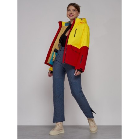 Ski jacket female winter, size 46, yellow color-11