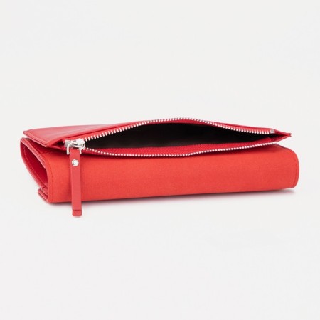 Women's wallet on magnets, red color-2