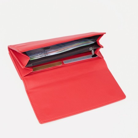 Women's wallet on magnets, red color-4