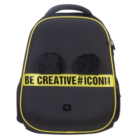 Frame backpack 38 x 29 x 17 cm, Hatber Ergonomic Light "Soft and Fluffy" black/yellow nrk_85002-1