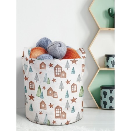Textile bag "New Year's stars", for storing things and toys, size 30x30 cm, 18.9 liters