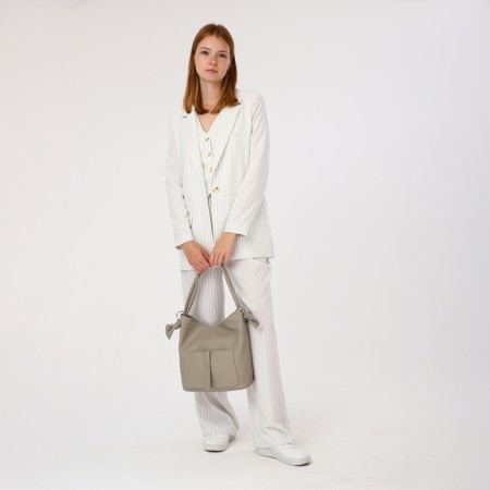 Luggage bag on lightning, 2 external pockets, color gray color-7