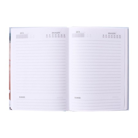 Diary half -dantered on a stitch, A5 160 sheets, cardboard 7BC "Sea Coast", glossy lamination-6
