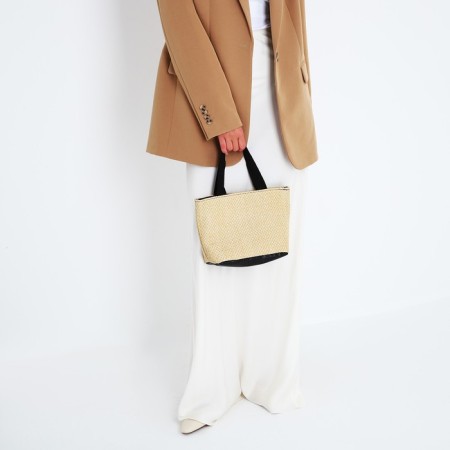 Bag-tout on lightning, beige color/black-5