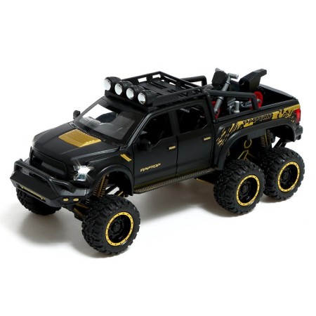 Metal jeep, 1:24, inertial, doors, hood, trunk, black color open-2