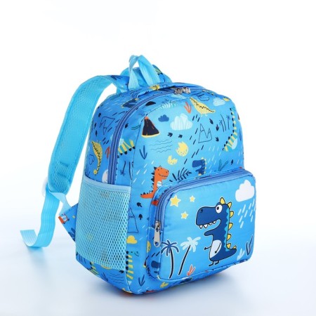 Baby backpack on lightning, 3 outer pockets, blue color-4
