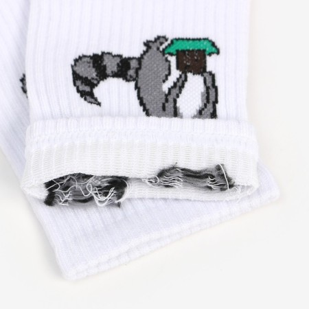 Women's socks, white/raccoon color, size 25-4