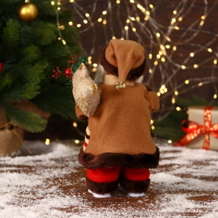 Santa Claus "in a brown fur coat, with a staff" moves, 11x30 cm-2