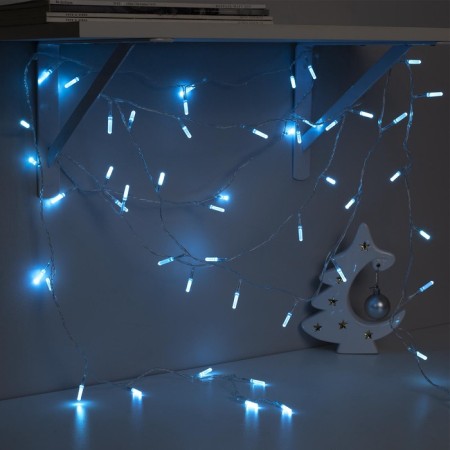 Garland “thread” 5 m with nozzles “crystal”, ip20, transparent thread, 50 LED, glow of aquamarin, 8 modes, 220 V-4