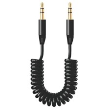 Кабель Deppa (72155) AUX 3.5 м-3.5 м, витой 1.2 м, черный
