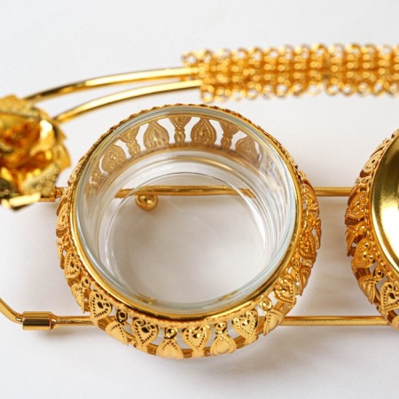 Sugar Sugar "Bonzhur", with spoons on a stand, gold color-2