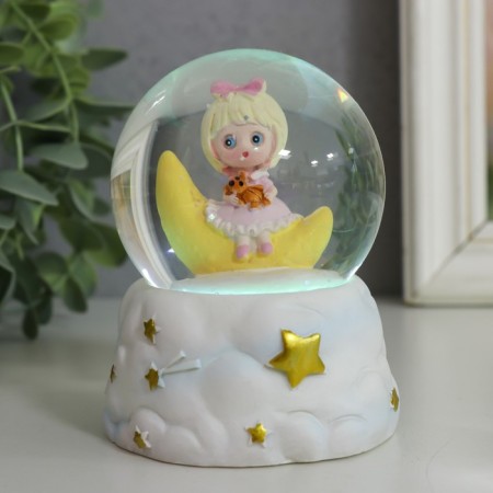 Souvenir Polystone Water Ball Light "Girl on a Cloud" MIX 6x6x8.5 cm-7