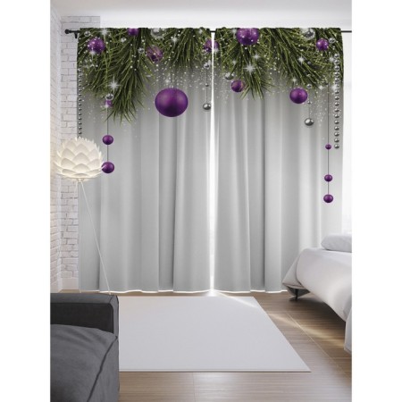 Photostes "Christmas tree decoration", Saten, size 145x265 cm, 2 pcs
