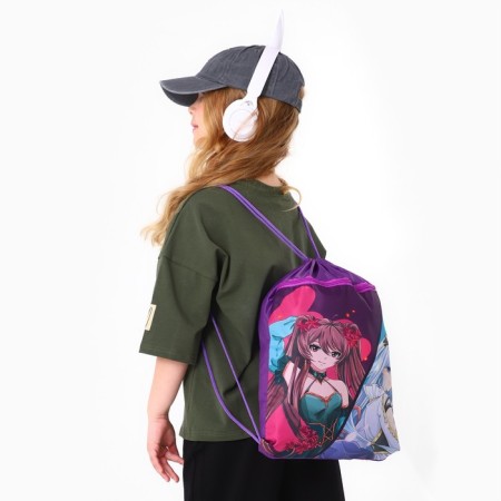 A bag for shoes with a pocket of 420 x 340 mm, calligrata MSO-7C, (soft polyester, density 210D) "Anime"-9