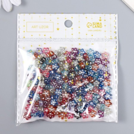 A set of beads for creativity Plastic "Star with Straziki" 20 g 0.7x0.7 cm-4