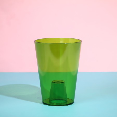 Pot for orchids, 1.2 l, 12.5 × 16.6 cm, plastic, transparent green