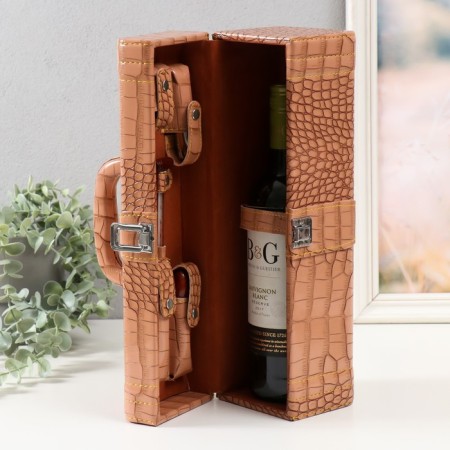 Casket wood, leatherette under the bottle "Pink snake" 5 items 35.5x15x11.5 cm-3