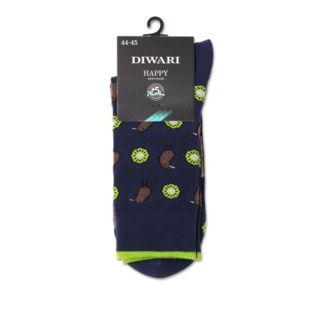 Men's cotton socks diwari happy "kiwi", size 25, dark blue color-4