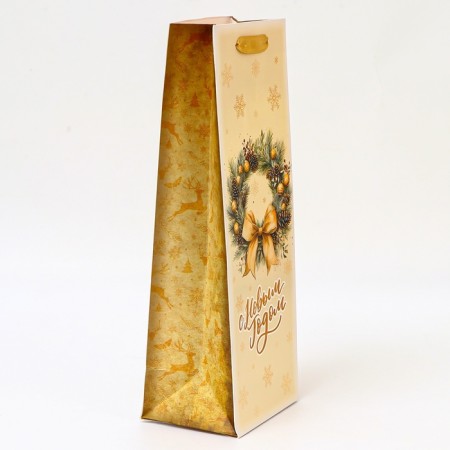 New Year. New Year's gift package for the bottle “Happy New Year!”, 13 x 36 x 10 cm.-1