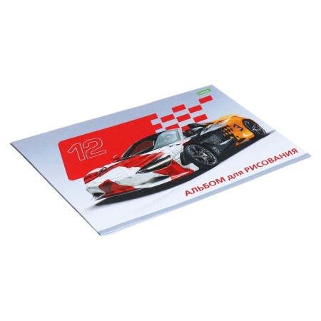 Album for drawing A4, 12 sheets on Hatber "Motorsport", cover offset paper, block 100 g/m2, mix-1
