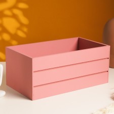 Wooden Kashpo 25x14x11 cm pink coral