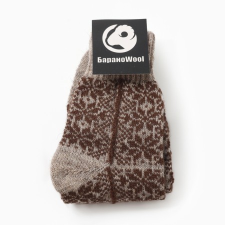 New Year. Women's socks, gray/brown color, 23-25-2