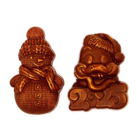 Chocolate figures "Knitted snowman and snake 2025", 160 g-2