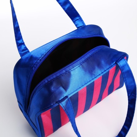 Cosmetic bag with lightning, blue/raspberry color-2