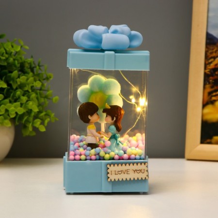 Nightlight "Love" LED from batteries 3HAA Blue 8x8x15.5 cm Risalux