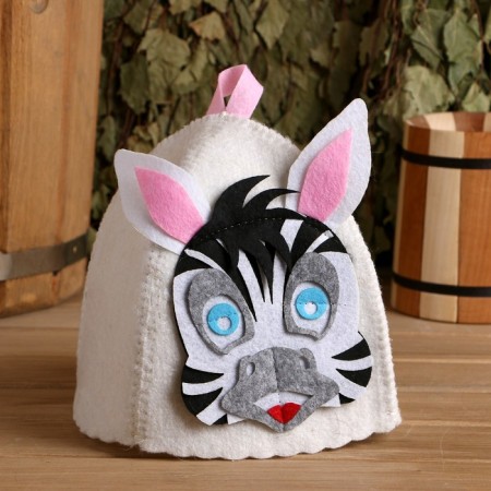 Bath cap with children's applique "Zebrochka" felt