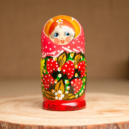 Matryoshka 5 puppet "Katya" berries, 12-13 cm, manual painting.-2