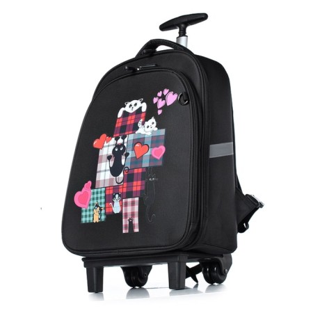 A backpack on a cart, synthetic fabric, 310x430x130 cm, black