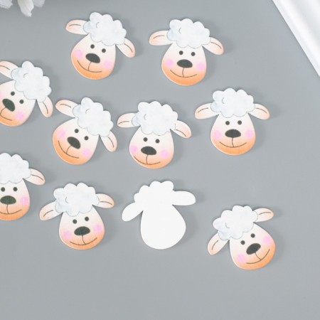 Decor for creativity wood "lamb" set 10 pcs 2.6x3 cm-1