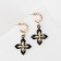 Earrings Metal "Brill" four -leafer, color gold