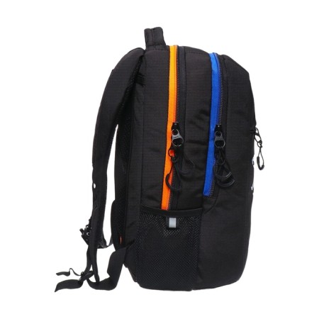 School backpack, 39 x 26 x 19 cm, Grizzly, ergonomic back, laptop department, black/orange-2