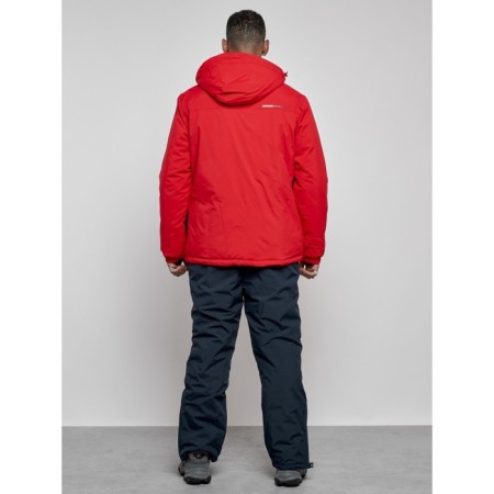 Ski costume men's winter, size 48, red color-3